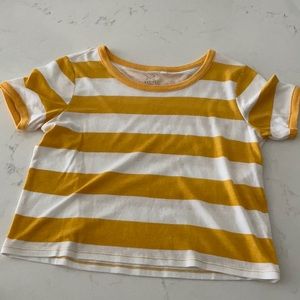 Pacsun basics white and yellow striped tee- xs